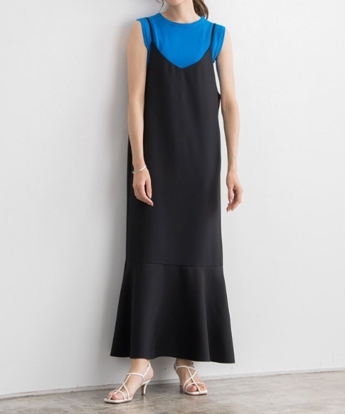 Pierrot（ピエロ）の「Steady 8月号掲載アイテム　接触冷感キャミワンピース（ジャンパースカート・レディース・ブラック/杢グレー・M/L）」の13枚目の写真