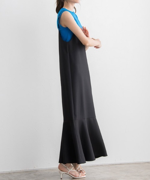 Pierrot（ピエロ）の「Steady 8月号掲載アイテム　接触冷感キャミワンピース（ジャンパースカート・レディース・ブラック/杢グレー・M/L）」の4枚目の写真