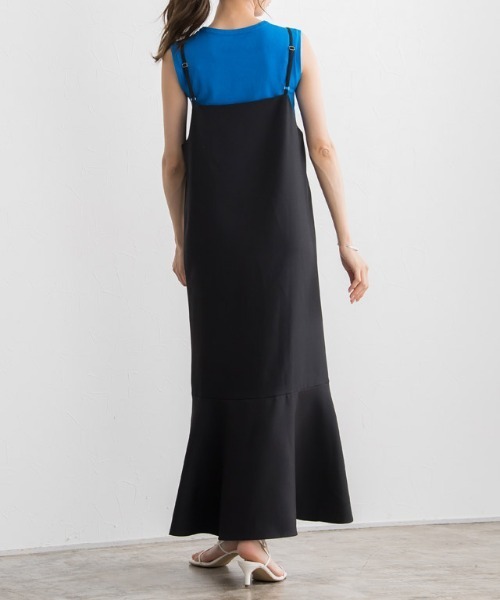 Pierrot（ピエロ）の「Steady 8月号掲載アイテム　接触冷感キャミワンピース（ジャンパースカート・レディース・ブラック/杢グレー・M/L）」の17枚目の写真