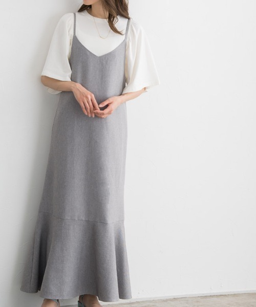 Pierrot（ピエロ）の「Steady 8月号掲載アイテム　接触冷感キャミワンピース（ジャンパースカート・レディース・ブラック/杢グレー・M/L）」の14枚目の写真