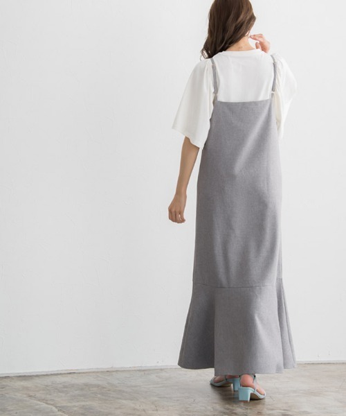 Pierrot（ピエロ）の「Steady 8月号掲載アイテム　接触冷感キャミワンピース（ジャンパースカート・レディース・ブラック/杢グレー・M/L）」の11枚目の写真