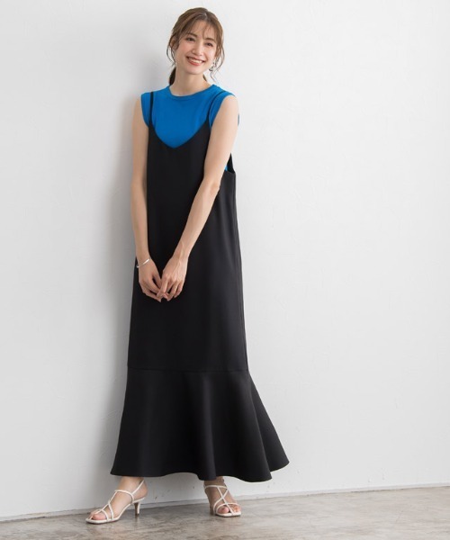 Pierrot（ピエロ）の「Steady 8月号掲載アイテム　接触冷感キャミワンピース（ジャンパースカート・レディース・ブラック/杢グレー・M/L）」の21枚目の写真