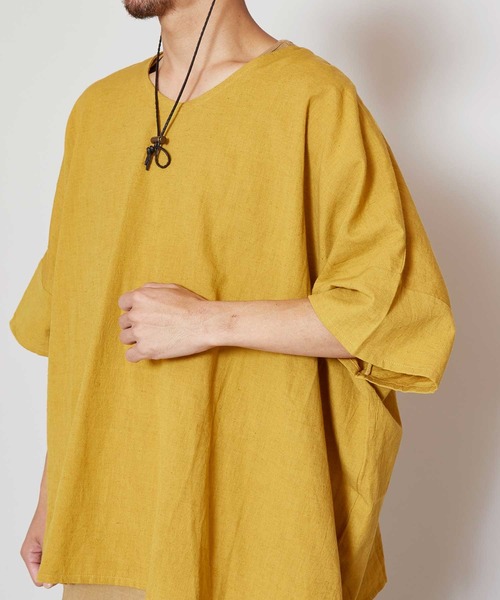 チャイハネ（チャイハネ）の「【チャイハネ】刺繍入りメンズレイヤードトップス インナータンク付き2点セット（アンサンブル・メンズ・ベージュ/グレー/イエロー/ブルー/ホワイト/マスタード・FREE）」の15枚目の写真