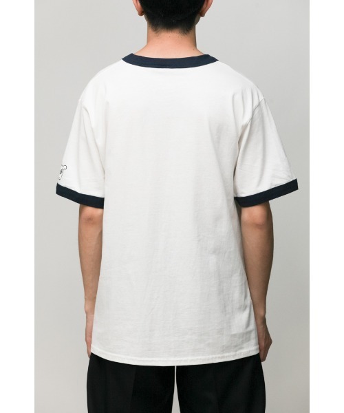 乱痴気（ランチキ）の「【DAZE'N HAZE】T-SHIRTS - Bear /リンガーT（Tシャツ/カットソー・メンズ・杢グレー/ホワイト×ネイビー・L/M）」の3枚目の写真