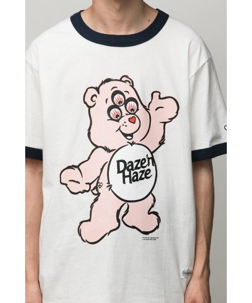乱痴気（ランチキ）の「【DAZE'N HAZE】T-SHIRTS - Bear /リンガーT（Tシャツ/カットソー・メンズ・杢グレー/ホワイト×ネイビー・L/M）」の6枚目の写真