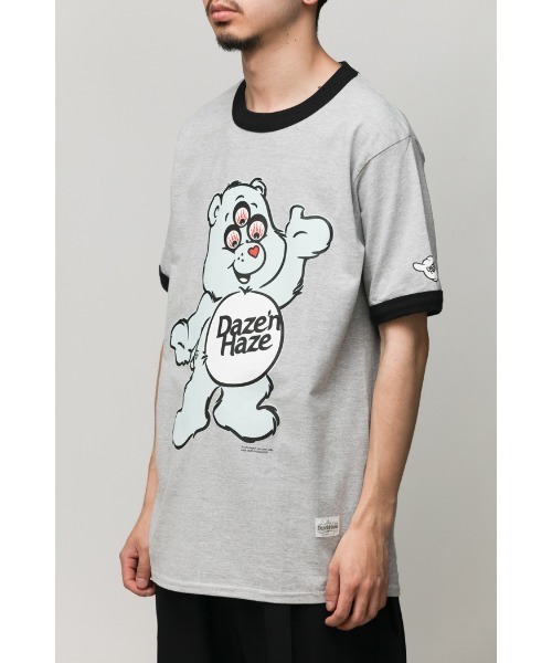 乱痴気（ランチキ）の「【DAZE'N HAZE】T-SHIRTS - Bear /リンガーT（Tシャツ/カットソー・メンズ・杢グレー/ホワイト×ネイビー・L/M）」の7枚目の写真