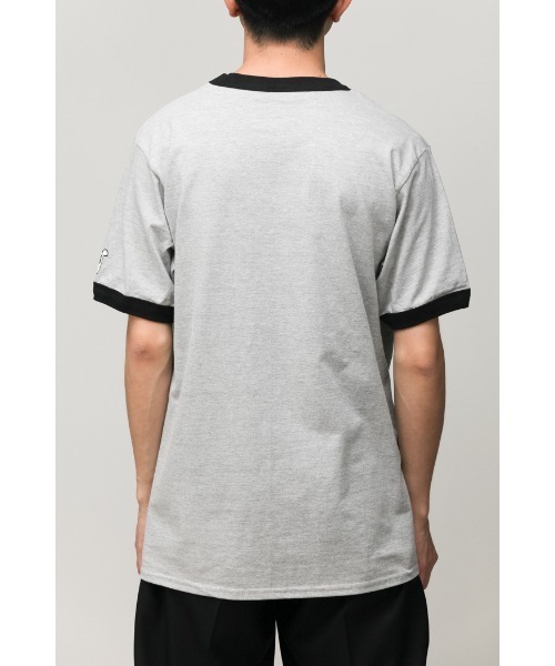 乱痴気（ランチキ）の「【DAZE'N HAZE】T-SHIRTS - Bear /リンガーT（Tシャツ/カットソー・メンズ・杢グレー/ホワイト×ネイビー・L/M）」の9枚目の写真