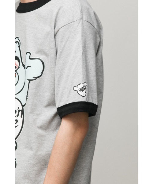 乱痴気（ランチキ）の「【DAZE'N HAZE】T-SHIRTS - Bear /リンガーT（Tシャツ/カットソー・メンズ・杢グレー/ホワイト×ネイビー・L/M）」の13枚目の写真