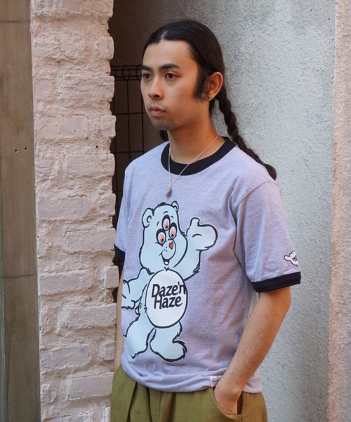 乱痴気（ランチキ）の「【DAZE'N HAZE】T-SHIRTS - Bear /リンガーT（Tシャツ/カットソー・メンズ・杢グレー/ホワイト×ネイビー・L/M）」の21枚目の写真