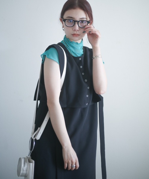 spoon store（スプーンストア）の「4wayレイヤードワンピース（ワンピース・レディース・ブラック/アイボリー・フリー）」の5枚目の写真