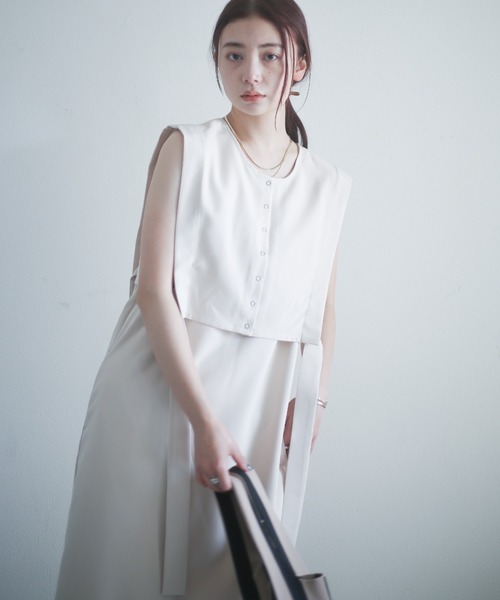 spoon store（スプーンストア）の「4wayレイヤードワンピース（ワンピース・レディース・ブラック/アイボリー・フリー）」の9枚目の写真