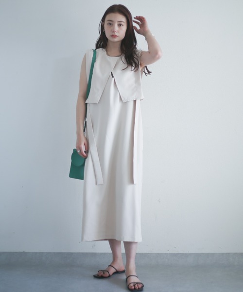 spoon store（スプーンストア）の「4wayレイヤードワンピース（ワンピース・レディース・ブラック/アイボリー・フリー）」の19枚目の写真