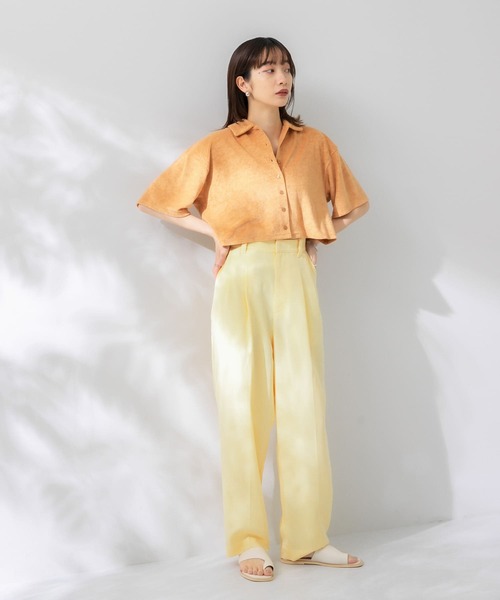 KBF（ケイビーエフ）の「クロップドパイルポロシャツ（ポロシャツ・レディース・キャメル/ブルー/ピンク・ONE）」の17枚目の写真