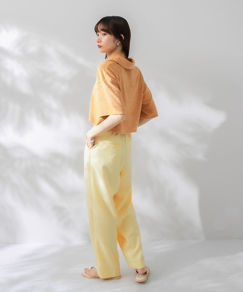 KBF（ケイビーエフ）の「クロップドパイルポロシャツ（ポロシャツ・レディース・キャメル/ブルー/ピンク・ONE）」の8枚目の写真