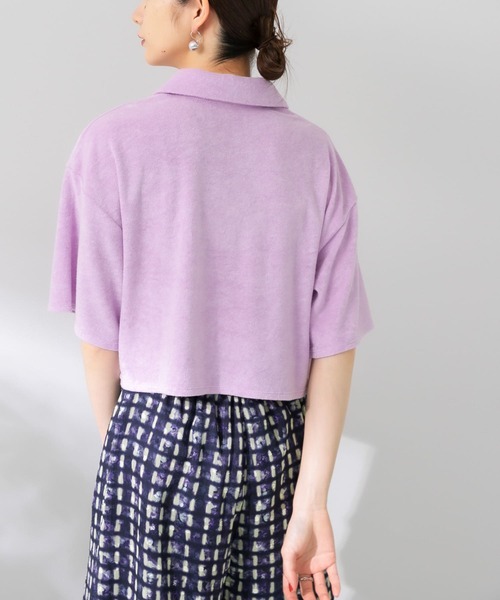 KBF（ケイビーエフ）の「クロップドパイルポロシャツ（ポロシャツ・レディース・キャメル/ブルー/ピンク・ONE）」の21枚目の写真