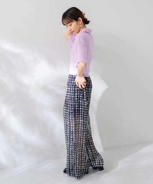 KBF（ケイビーエフ）の「クロップドパイルポロシャツ（ポロシャツ・レディース・キャメル/ブルー/ピンク・ONE）」の18枚目の写真