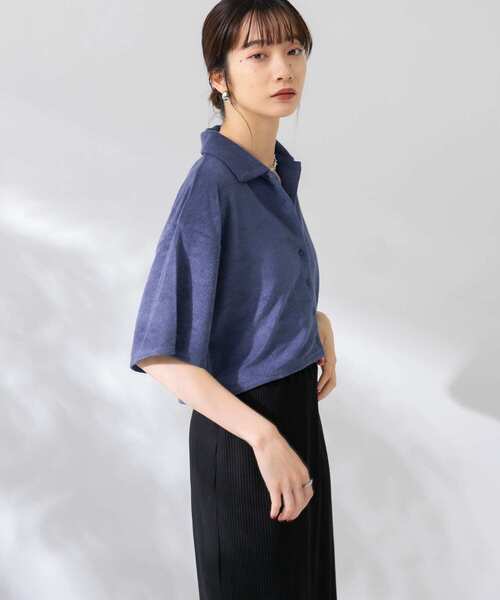 KBF（ケイビーエフ）の「クロップドパイルポロシャツ（ポロシャツ・レディース・キャメル/ブルー/ピンク・ONE）」の14枚目の写真