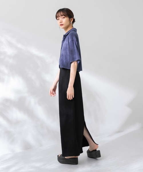 KBF（ケイビーエフ）の「クロップドパイルポロシャツ（ポロシャツ・レディース・キャメル/ブルー/ピンク・ONE）」の22枚目の写真