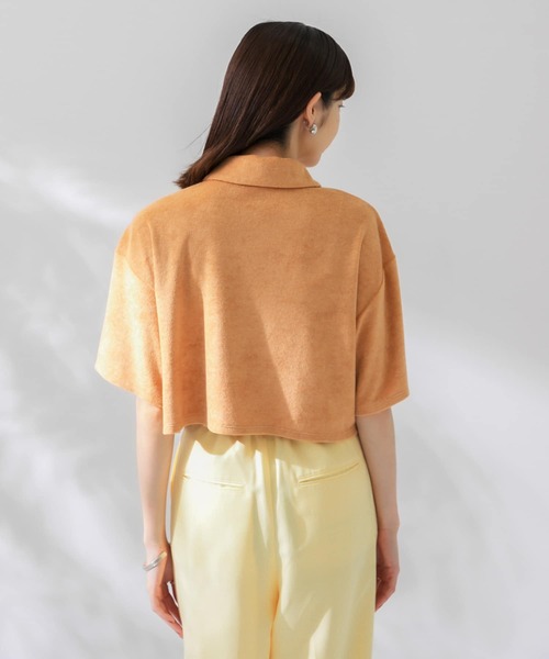 KBF（ケイビーエフ）の「クロップドパイルポロシャツ（ポロシャツ・レディース・キャメル/ブルー/ピンク・ONE）」の10枚目の写真