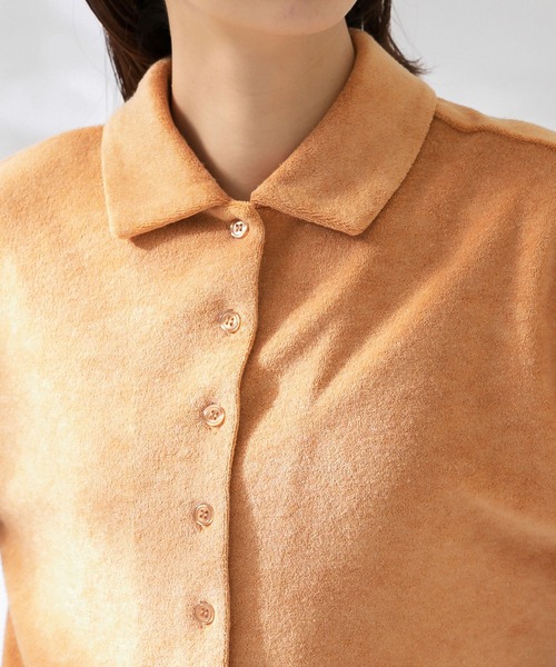 KBF（ケイビーエフ）の「クロップドパイルポロシャツ（ポロシャツ・レディース・キャメル/ブルー/ピンク・ONE）」の15枚目の写真