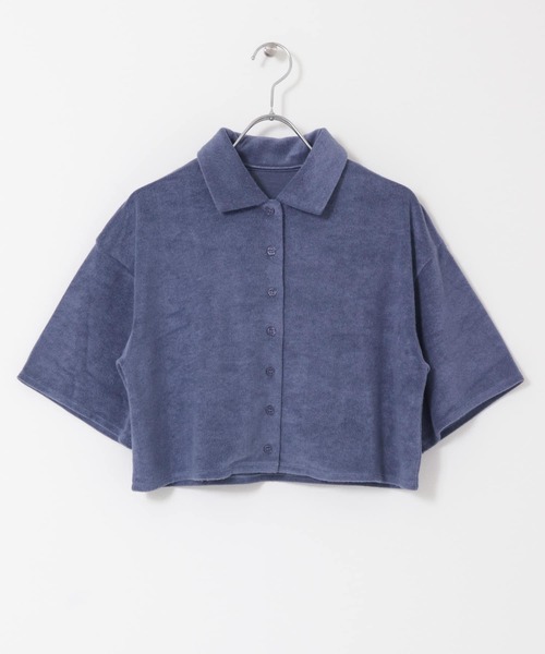 KBF（ケイビーエフ）の「クロップドパイルポロシャツ（ポロシャツ・レディース・キャメル/ブルー/ピンク・ONE）」の11枚目の写真