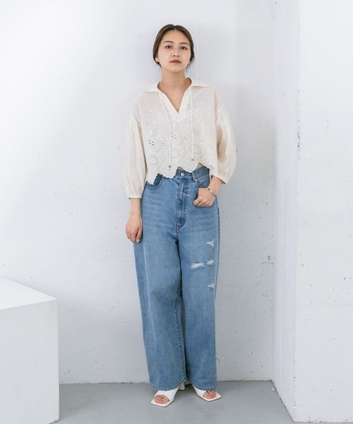 KBF（ケイビーエフ）の「エンブロイダリーショートプルオーバー