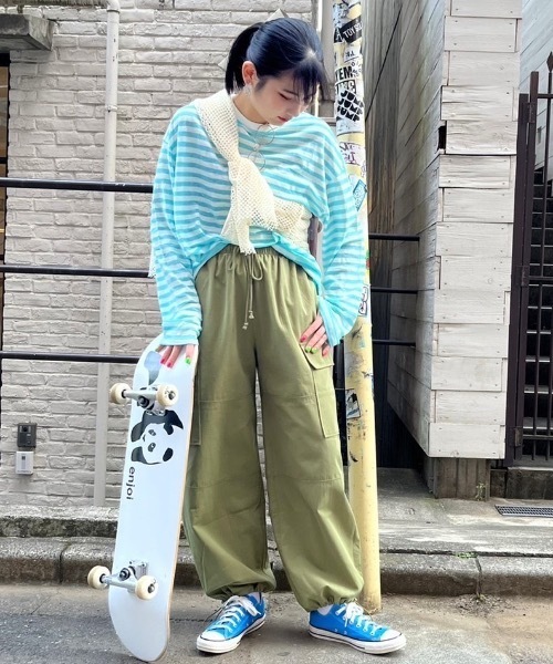 fredy repit（フレディレピ）の「シアースラブボーダービッグT  【ユニセックス】（Tシャツ/カットソー・レディース・ピンク系その他3/ネイビー×ホワイト/ブルー系その他/グレー系その他/オレンジ系その他/イエロー系その他/ピンク系その他・38）」の18枚目の写真