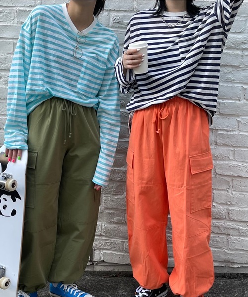 fredy repit（フレディレピ）の「シアースラブボーダービッグT  【ユニセックス】（Tシャツ/カットソー・レディース・ピンク系その他3/ネイビー×ホワイト/ブルー系その他/グレー系その他/オレンジ系その他/イエロー系その他/ピンク系その他・38）」の19枚目の写真