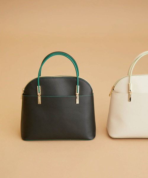 ROPE' PICNIC(ロペピクニック)の「軽量レクタンメタルミドルラウンドボストン&ショルダーバッグ(ショルダーバッグ・レディース・ブラック系その他/ホワイト系その他5/ブラウン系その他3・FREE)」の1枚目の写真