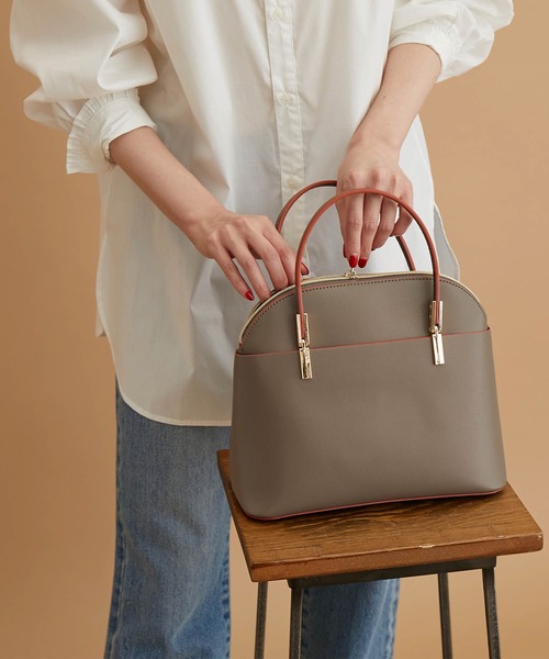ROPE' PICNIC(ロペピクニック)の「軽量レクタンメタルミドルラウンドボストン&ショルダーバッグ(ショルダーバッグ・レディース・ブラック系その他/ホワイト系その他5/ブラウン系その他3・FREE)」の3枚目の写真