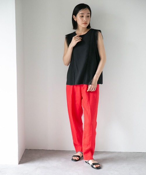 LB.04/レース切り替えノースリーブブラウス