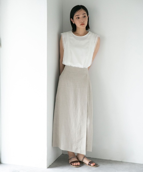 LB.04/レース切り替えノースリーブブラウス