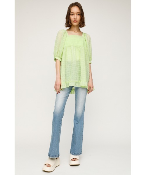 SLY(スライ)の「WRINKLED SHEER TUNIC リンクル シアー チュニック(シャツ/ブラウス・レディース・ホワイト/ブラック/ライトグリーン・FREE)」の15枚目の写真