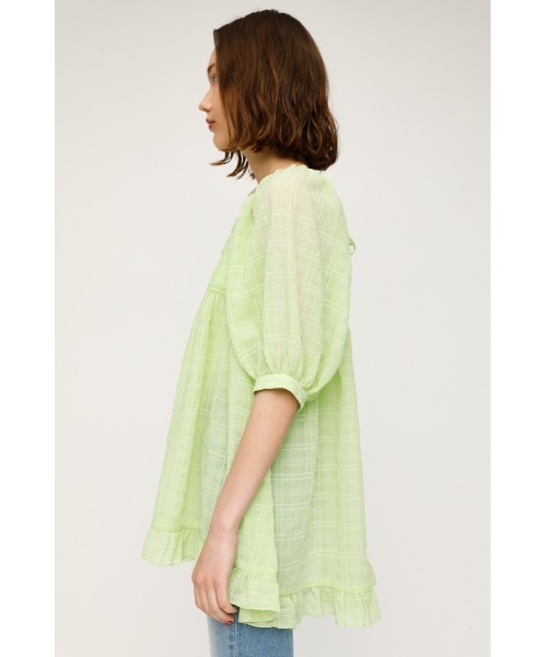 SLY(スライ)の「WRINKLED SHEER TUNIC リンクル シアー チュニック(シャツ/ブラウス・レディース・ホワイト/ブラック/ライトグリーン・FREE)」の17枚目の写真