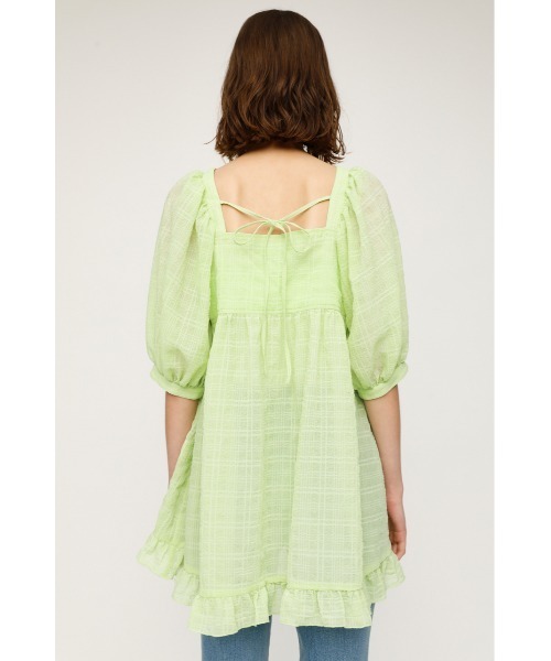 SLY(スライ)の「WRINKLED SHEER TUNIC リンクル シアー チュニック(シャツ/ブラウス・レディース・ホワイト/ブラック/ライトグリーン・FREE)」の18枚目の写真