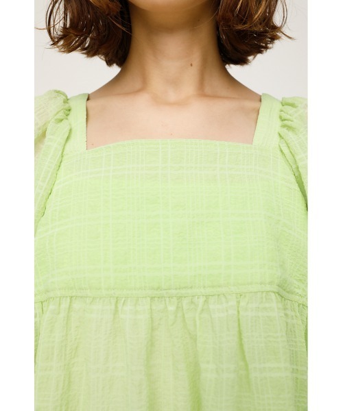 SLY(スライ)の「WRINKLED SHEER TUNIC リンクル シアー チュニック(シャツ/ブラウス・レディース・ホワイト/ブラック/ライトグリーン・FREE)」の19枚目の写真