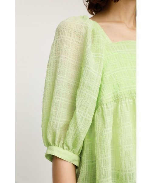 SLY(スライ)の「WRINKLED SHEER TUNIC リンクル シアー チュニック(シャツ/ブラウス・レディース・ホワイト/ブラック/ライトグリーン・FREE)」の20枚目の写真