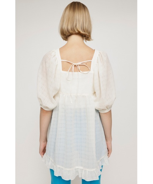 SLY(スライ)の「WRINKLED SHEER TUNIC リンクル シアー チュニック(シャツ/ブラウス・レディース・ホワイト/ブラック/ライトグリーン・FREE)」の8枚目の写真