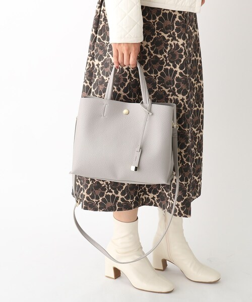 OPAQUE.CLIP（オペークドットクリップ）の「◆ミドルサイズトートバッグ【2WAY】（トートバッグ・レディース・ブラック/ベージュ/グレー/サックスブルー/シルバー/ベージュ系1/グレー系1/ブラック系1/シルバー系1・00）」の10枚目の写真