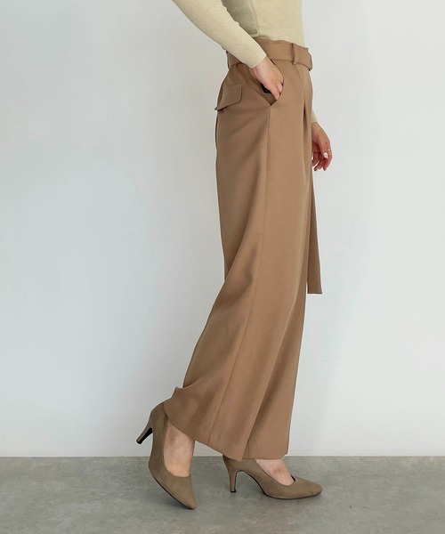 DIARIUM（ディアリウム）の「【日本製】ベルト付きワイドパンツ（その他パンツ・レディース・ピンク/キャメル・M）」の3枚目の写真