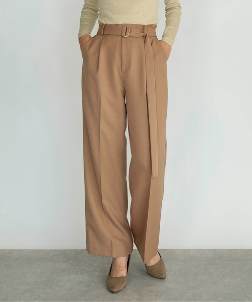 DIARIUM（ディアリウム）の「【日本製】ベルト付きワイドパンツ（その他パンツ・レディース・ピンク/キャメル・M）」の6枚目の写真