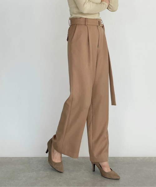 DIARIUM（ディアリウム）の「【日本製】ベルト付きワイドパンツ（その他パンツ・レディース・ピンク/キャメル・M）」の7枚目の写真