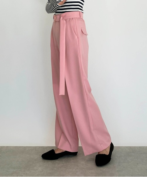 DIARIUM（ディアリウム）の「【日本製】ベルト付きワイドパンツ（その他パンツ・レディース・ピンク/キャメル・M）」の16枚目の写真