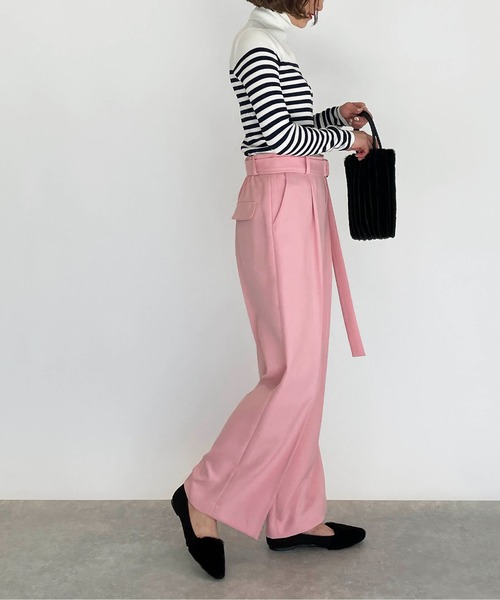 DIARIUM（ディアリウム）の「【日本製】ベルト付きワイドパンツ（その他パンツ・レディース・ピンク/キャメル・M）」の19枚目の写真