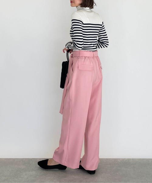 DIARIUM（ディアリウム）の「【日本製】ベルト付きワイドパンツ（その他パンツ・レディース・ピンク/キャメル・M）」の21枚目の写真