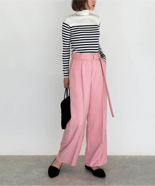 DIARIUM（ディアリウム）の「【日本製】ベルト付きワイドパンツ（その他パンツ・レディース・ピンク/キャメル・M）」の18枚目の写真