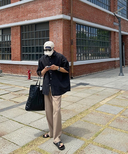 ASCLO（エジュクロ）の「ASCLO  Oxford Short Sleeve Shirt (4color)（シャツ/ブラウス・メンズ・ホワイト/スカイブルー/ブラック/ライトイエロー・FREE）」の14枚目の写真