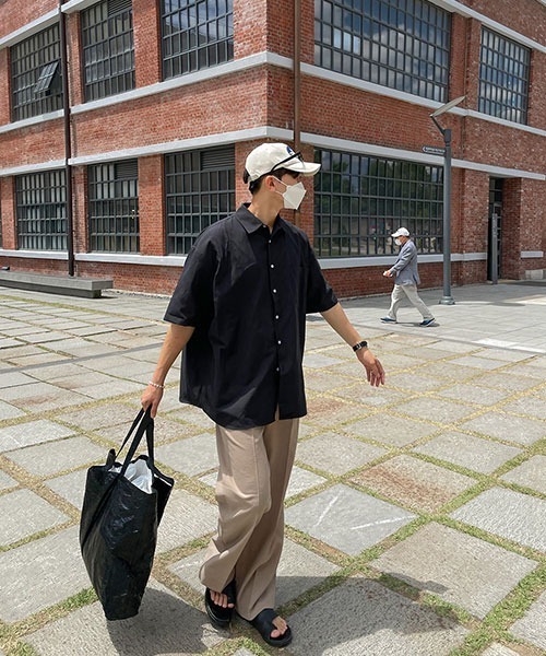 ASCLO（エジュクロ）の「ASCLO  Oxford Short Sleeve Shirt (4color)（シャツ/ブラウス・メンズ・ホワイト/スカイブルー/ブラック/ライトイエロー・FREE）」の11枚目の写真