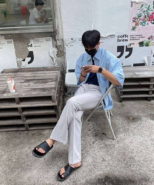 ASCLO（エジュクロ）の「ASCLO  Oxford Short Sleeve Shirt (4color)（シャツ/ブラウス・メンズ・ホワイト/スカイブルー/ブラック/ライトイエロー・FREE）」の21枚目の写真