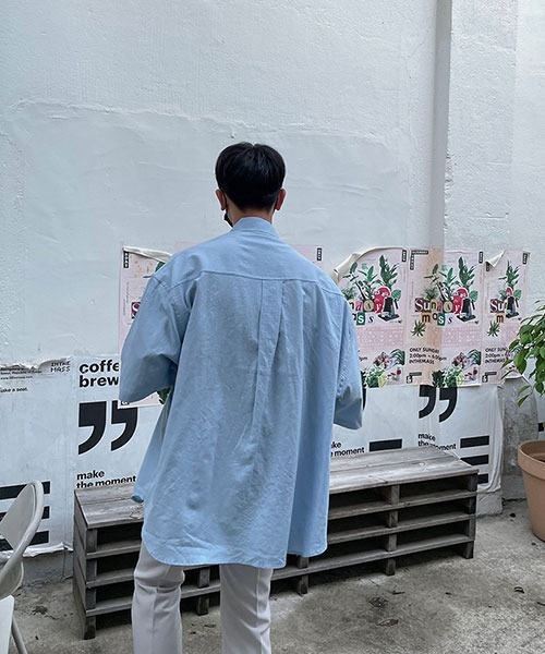 ASCLO（エジュクロ）の「ASCLO  Oxford Short Sleeve Shirt (4color)（シャツ/ブラウス・メンズ・ホワイト/スカイブルー/ブラック/ライトイエロー・FREE）」の13枚目の写真